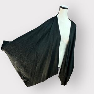 Women’s One Size Isabel Maternity Black Knit Poncho with Armholes OS Plus